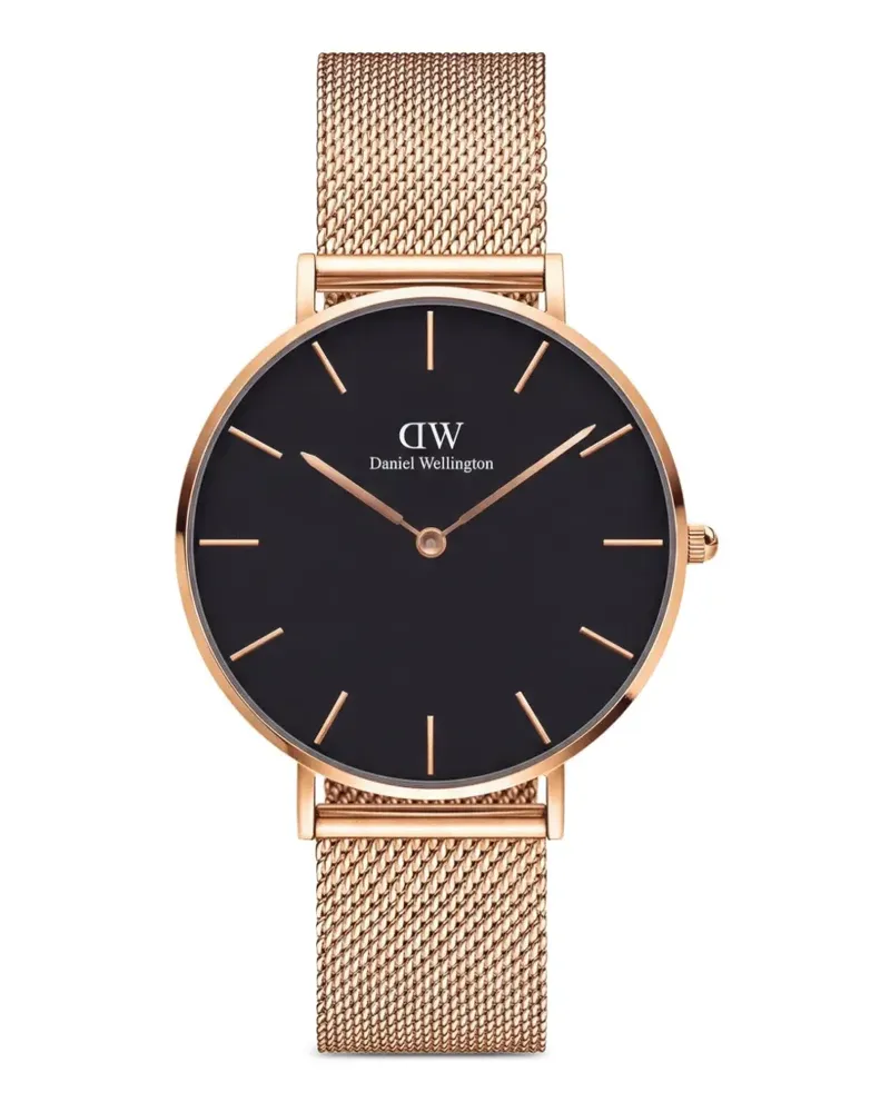 Daniel Wellington Petite Melrose Armbanduhr mit Mesh-Riemen 36 mm - Schwarz Schwarz