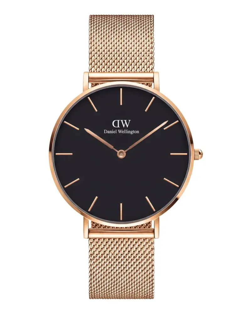 Daniel Wellington Petite Melrose Armbanduhr mit Mesh-Riemen 36 mm - Schwarz Schwarz