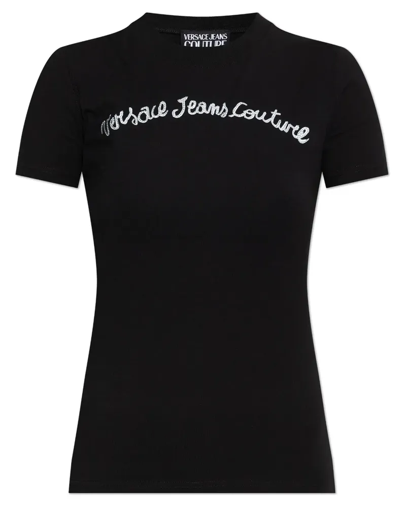 Versace Jeans T-Shirt mit Logo-Print - Schwarz Schwarz