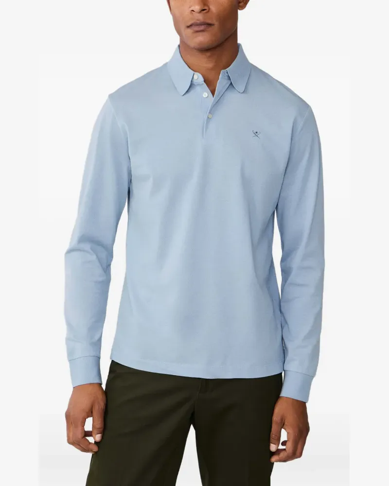 Hackett Poloshirt mit Stickerei - Blau Blau