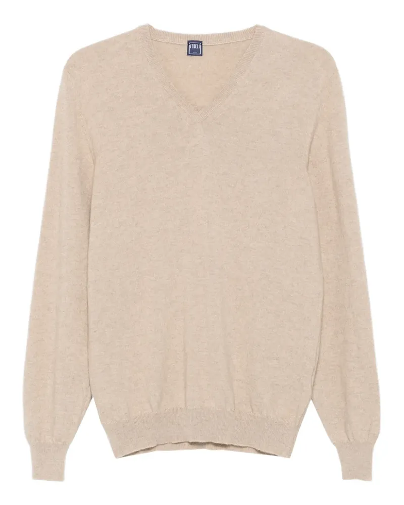 Fedeli Pullover mit V-Ausschnitt - Nude Nude