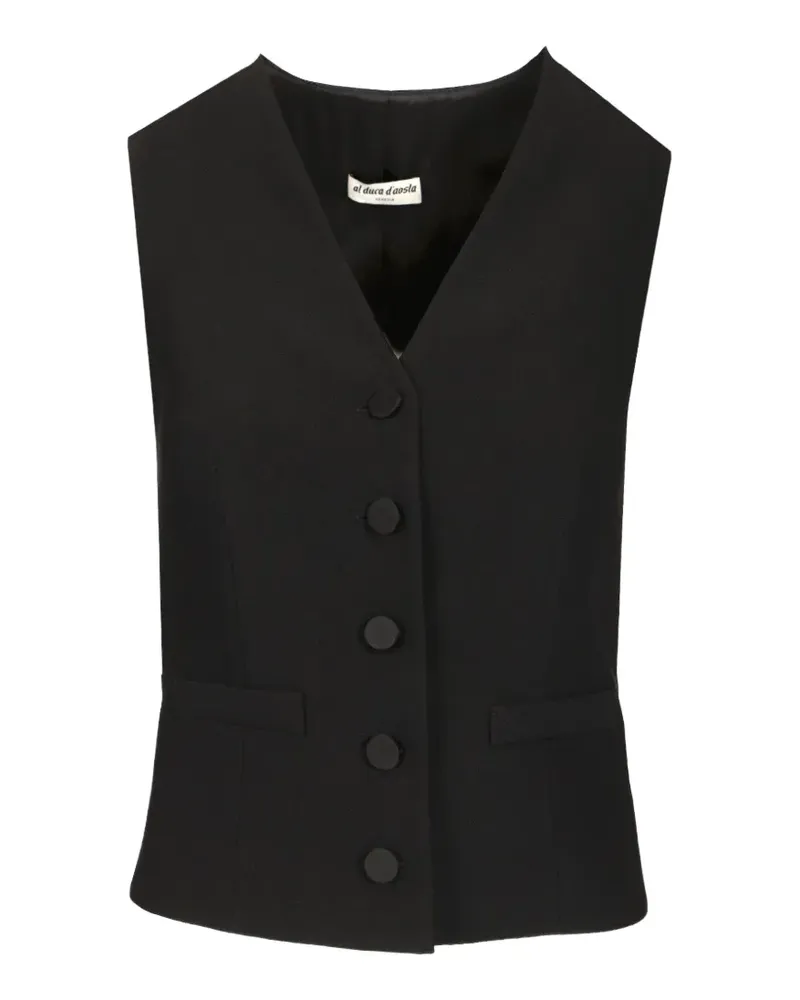 Al Duca D’Aosta 1902 satin-back bow-detail waistcoat - Schwarz Schwarz