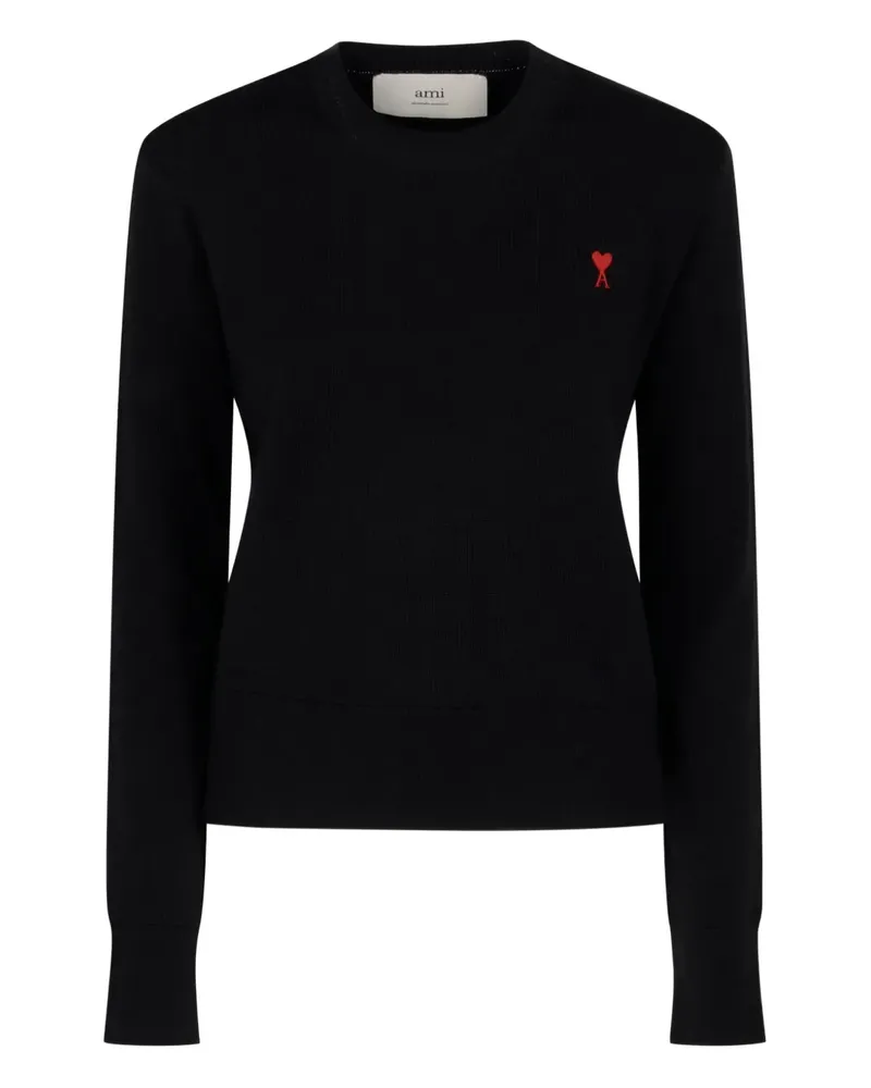 AMI Paris Ami de Coeur-patch sweater - Schwarz Schwarz