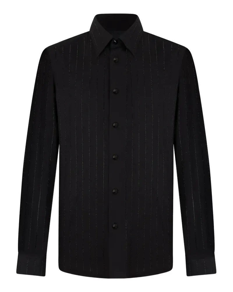 Philipp Plein Gestreiftes Hemd - Schwarz Schwarz