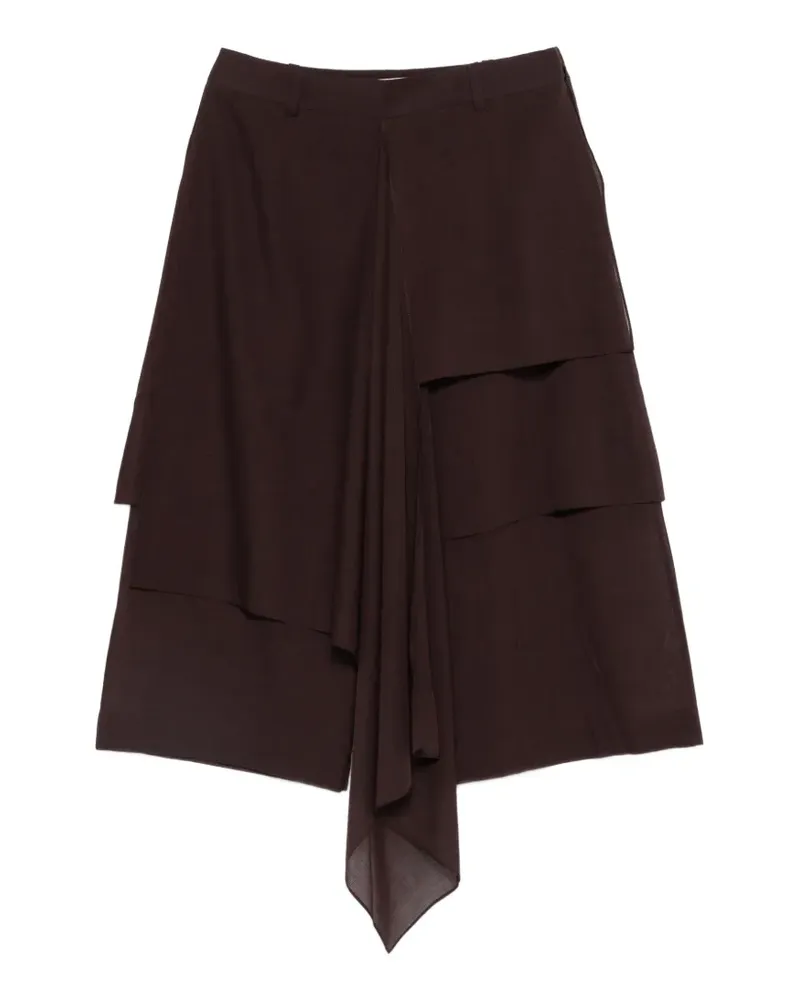 QASIMI tiered draped skirt - Braun Braun