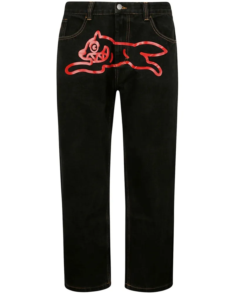 ICECREAM Jeans mit Running Dog-Print - Schwarz Schwarz