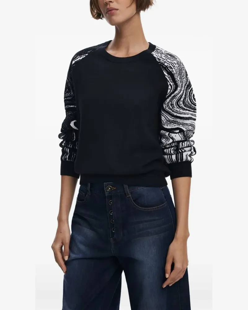 Desigual marbled jumper - Schwarz Schwarz