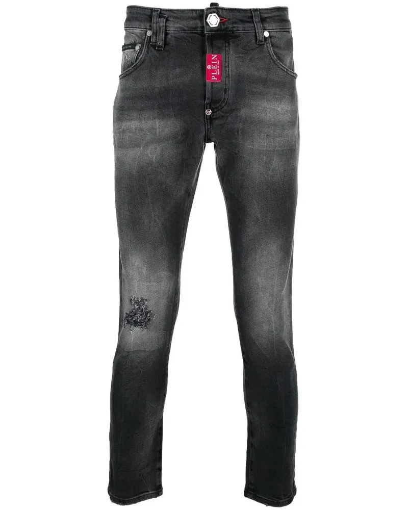Philipp Plein Skinny-Jeans im Distressed-Look - Schwarz Schwarz