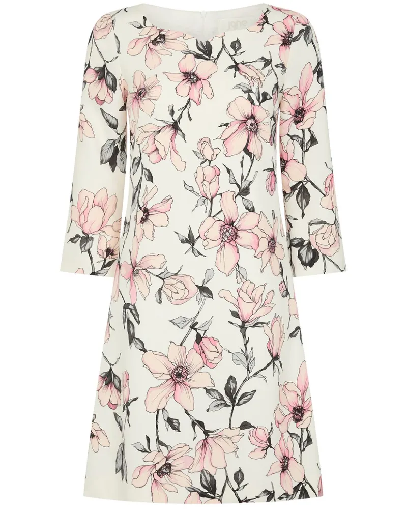 JANE Atelier Selma Kleid mit Blumen-Print - Weiß Weiß