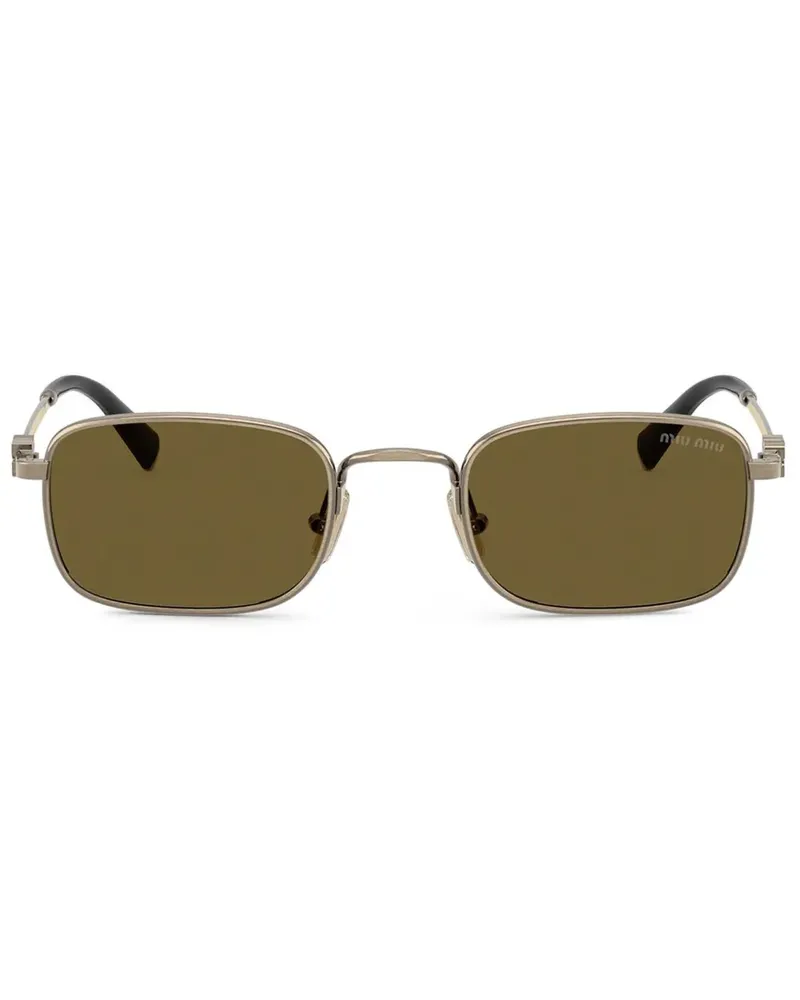 Miu Miu Sonnenbrille mit eckigem Gestell - Gold Gold