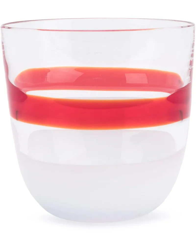 Carlo Moretti Glas mit Streifen Rot