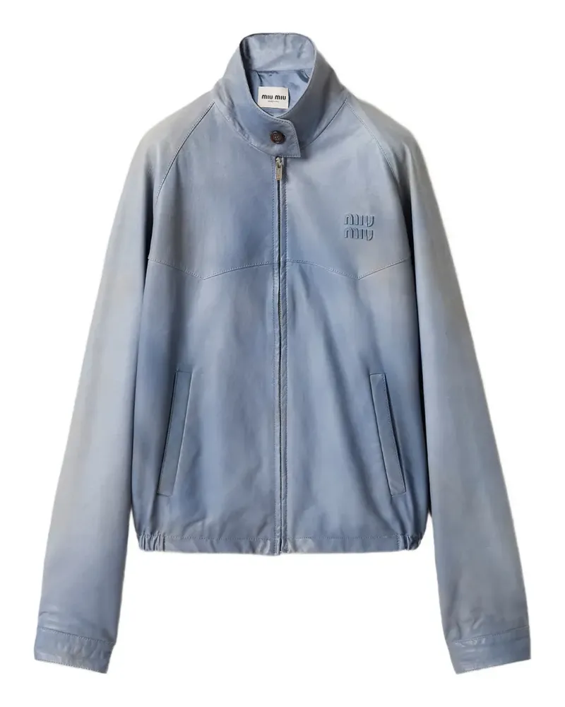 Miu Miu nappa-leather jacket - Blau Blau