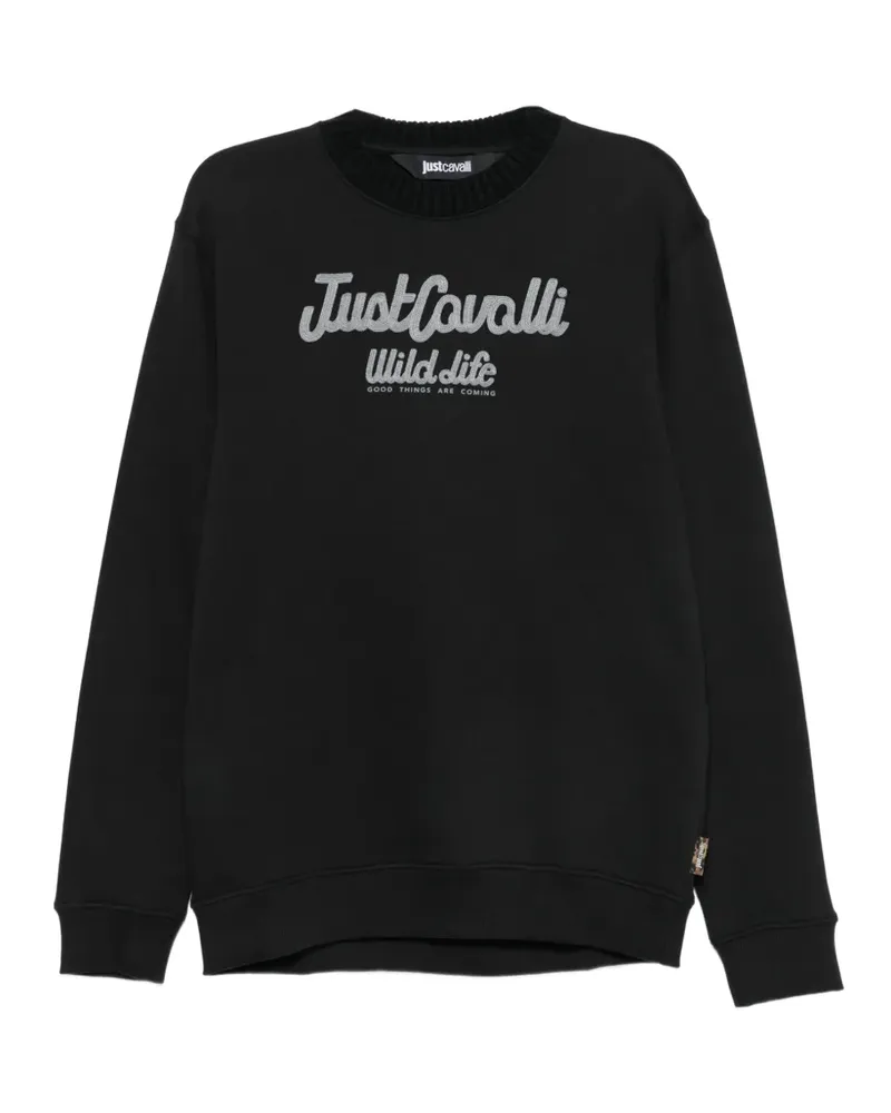 Just Cavalli Pullover mit Logo-Stickerei - Schwarz Schwarz
