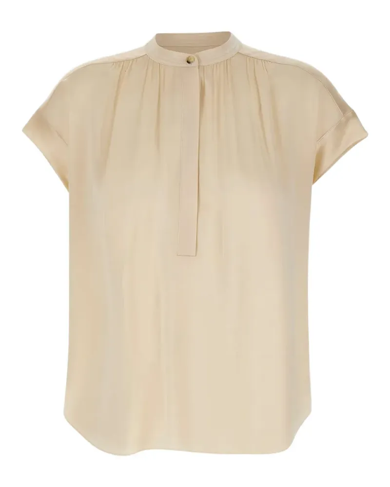 Vince Geraffte Seidenbluse mit Knopfleiste - Nude Nude