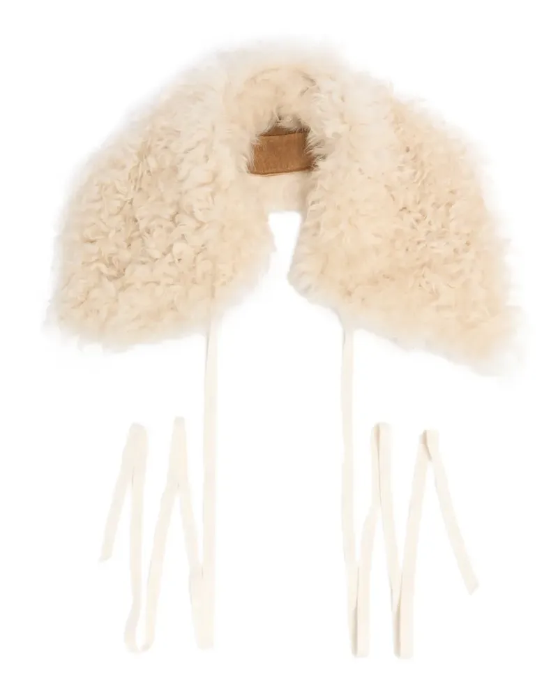 Ann Demeulemeester Schal aus Shearling - Nude Nude