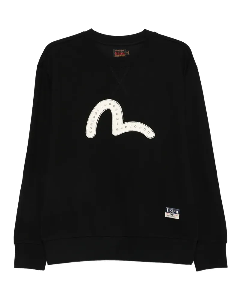 Evisu logo-patch sweatshirt - Schwarz Schwarz