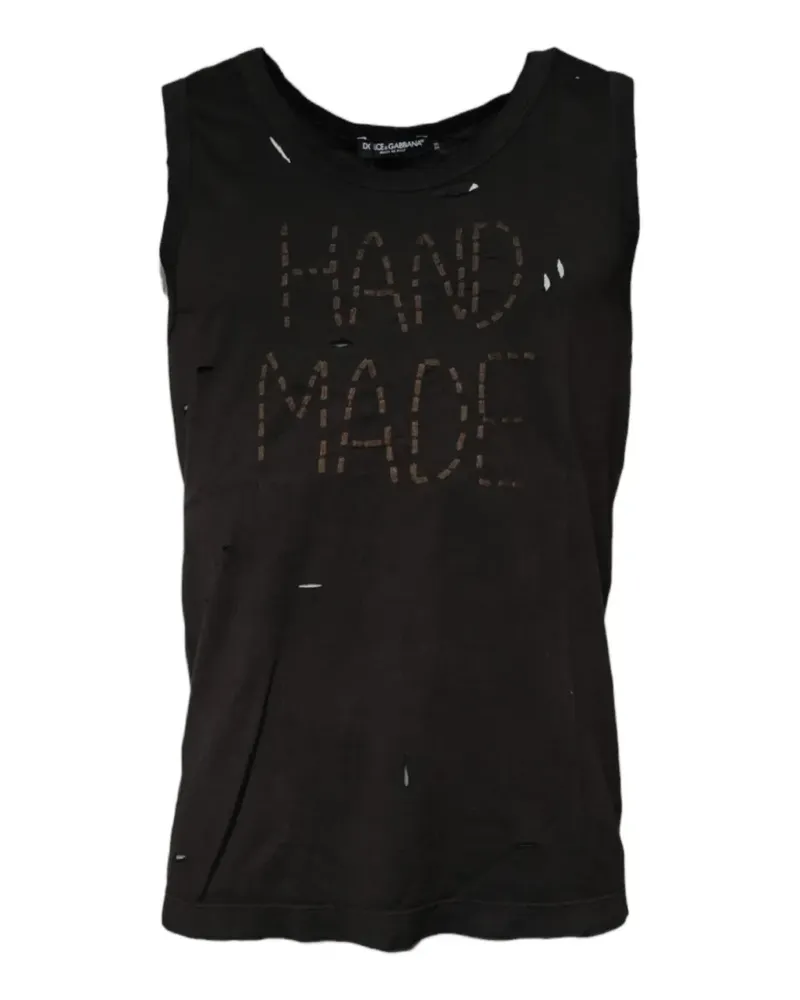 Dolce & Gabbana Besticktes Tanktop im Distressed-Look - Schwarz Schwarz