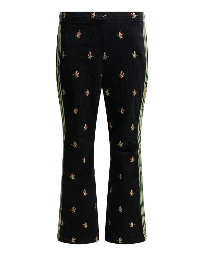 KAPITAL Gestreifte Hose mit Stickerei - Schwarz Schwarz