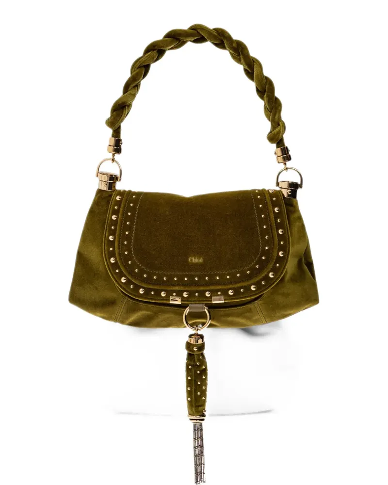 Chloé Kleine Marcie Foulard Schultertasche mit Nieten - Grün Grün