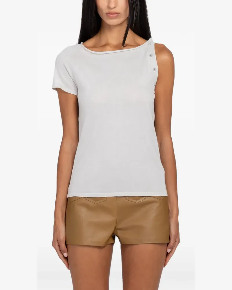 Paloma Wool asymmetric button-detail top - Grau Grau