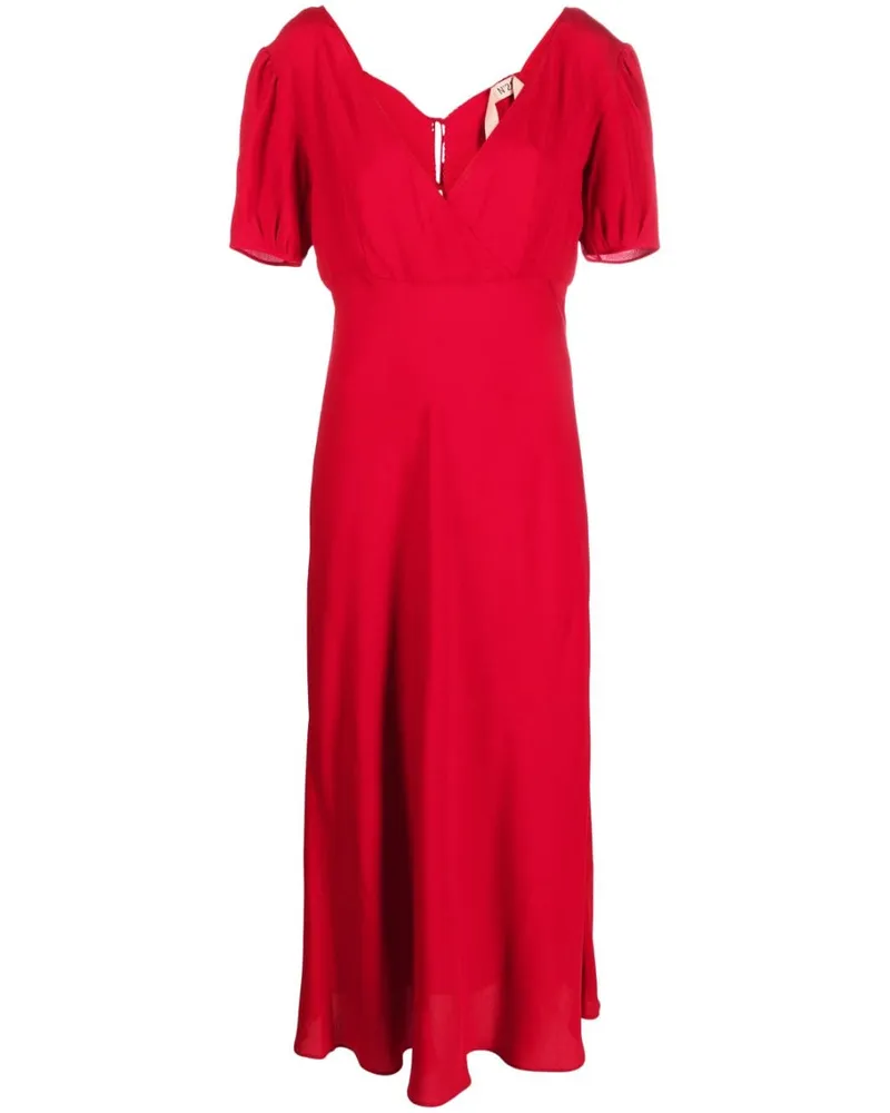 N° 21 Midikleid mit Bindegürtel - Rot Rot