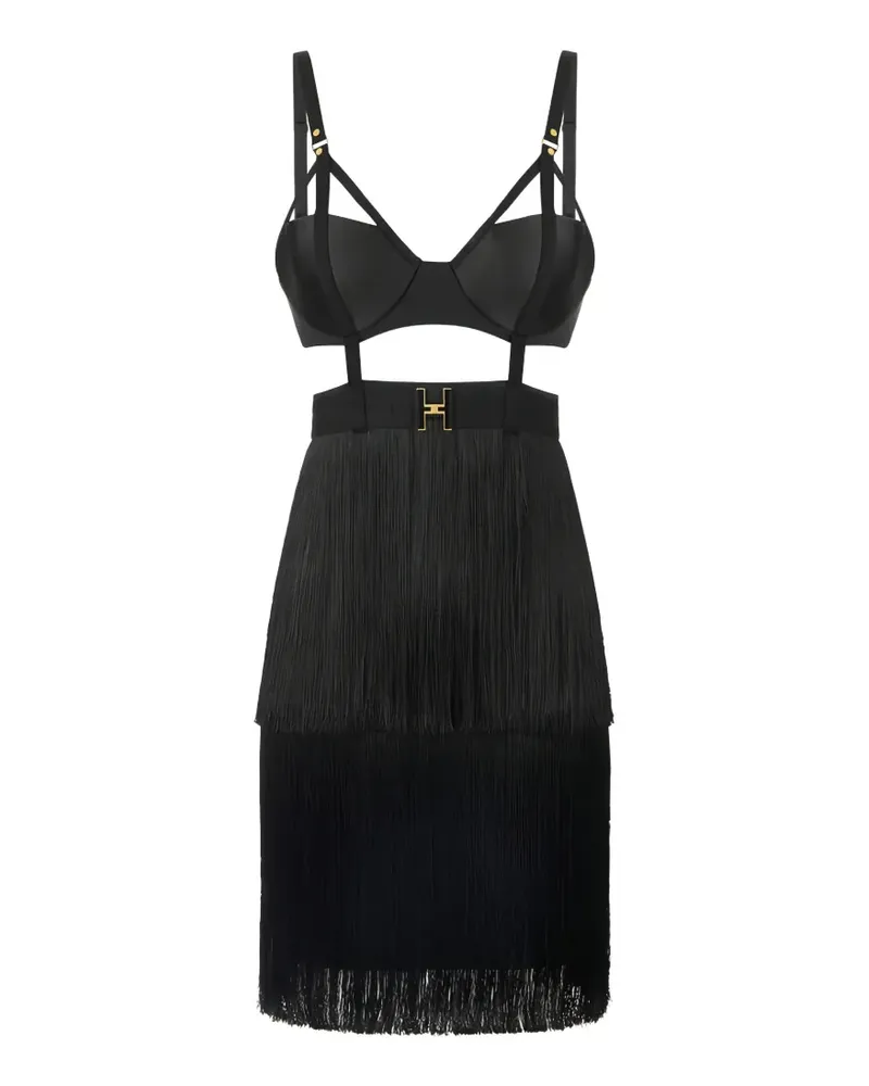 Elisabetta Franchi fringed mini dress - Schwarz Schwarz