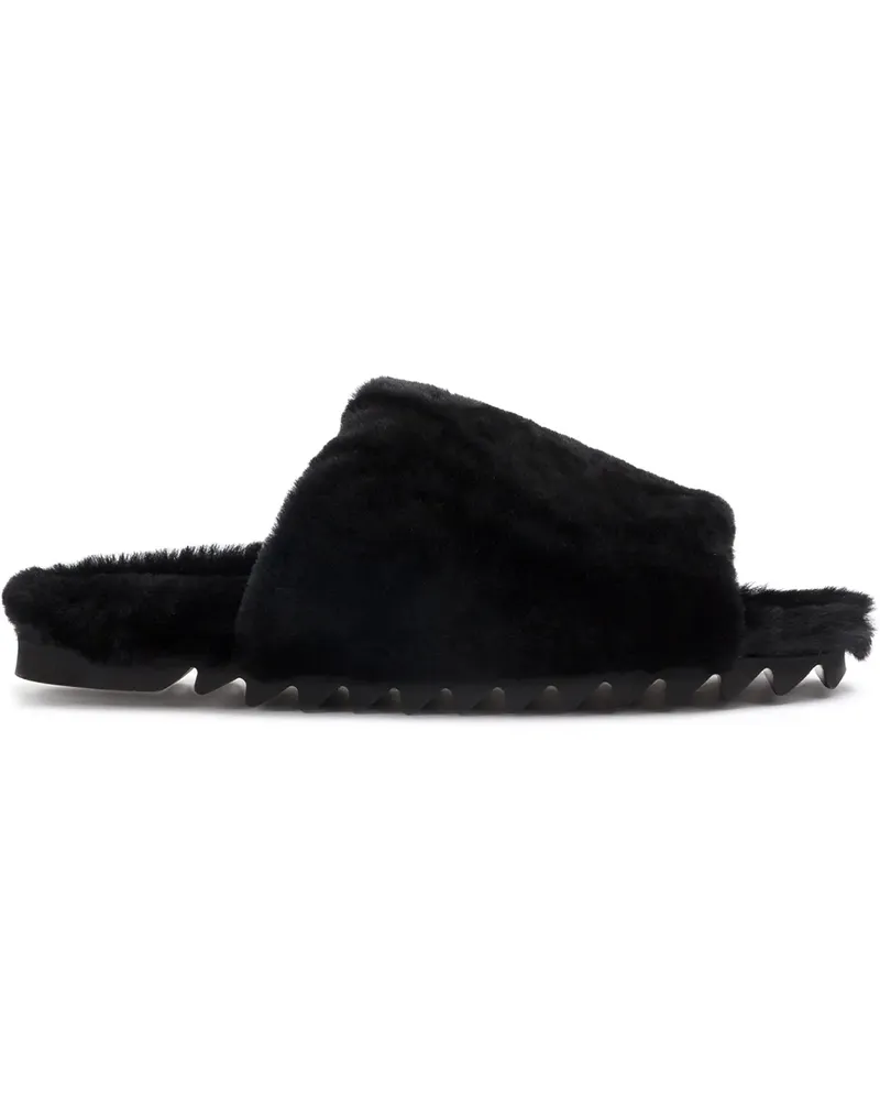 PETER NON Sandalen mit Lammfellfutter - Schwarz Schwarz