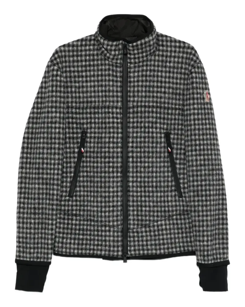 Moncler Vichy checked-pattern zip-up jacket - Grau Grau