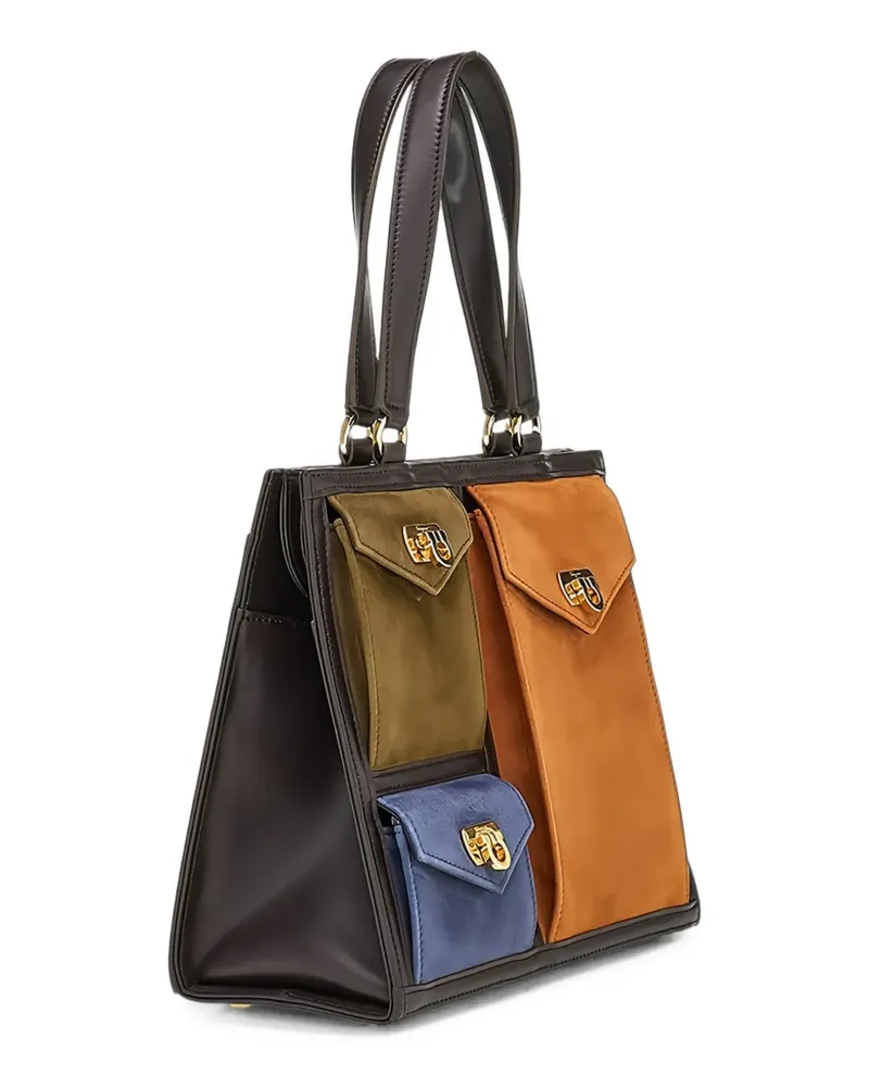 Ferragamo Tote Bag mit Tasche und Henkel - Braun Braun