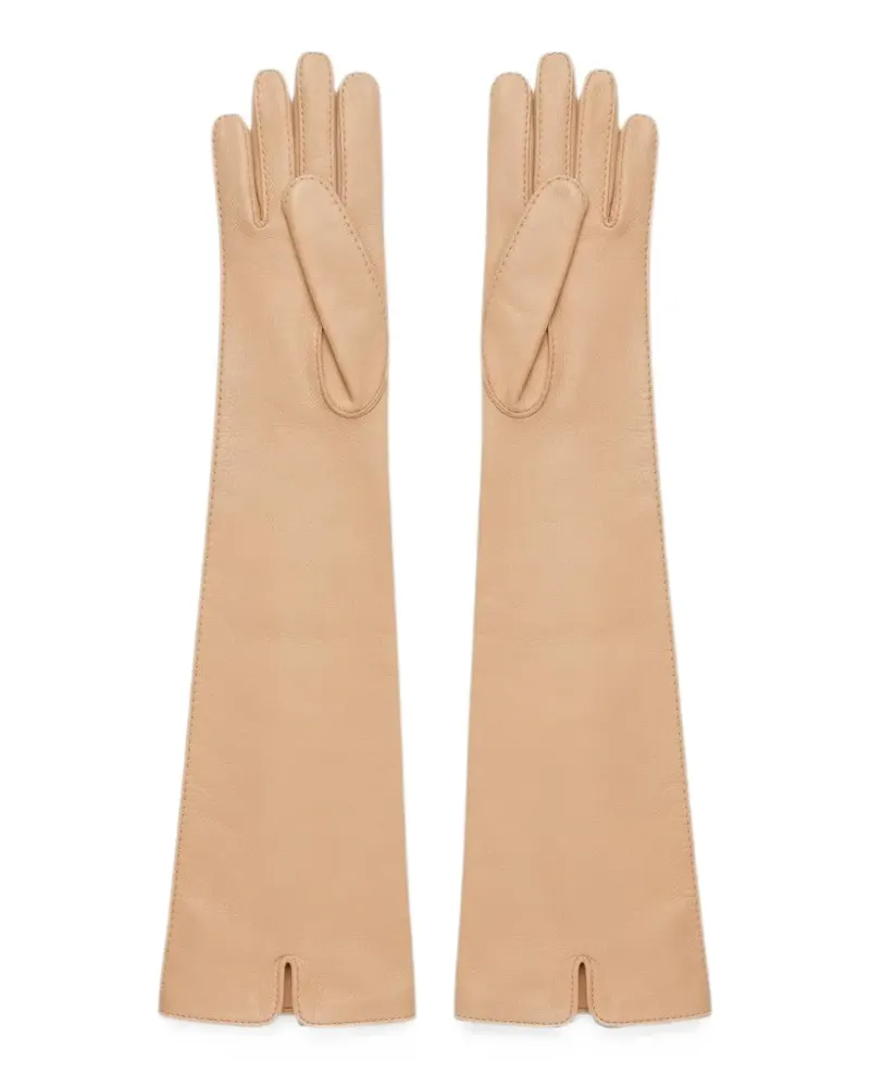PLAN C long leather gloves - Nude Nude