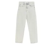 Gerade Jeans mit Ringdetail - Blau