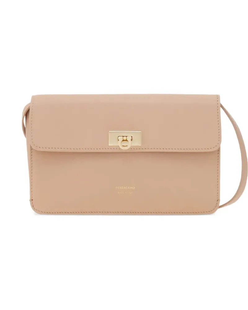 Ferragamo flat Gancini minibag - Nude Nude