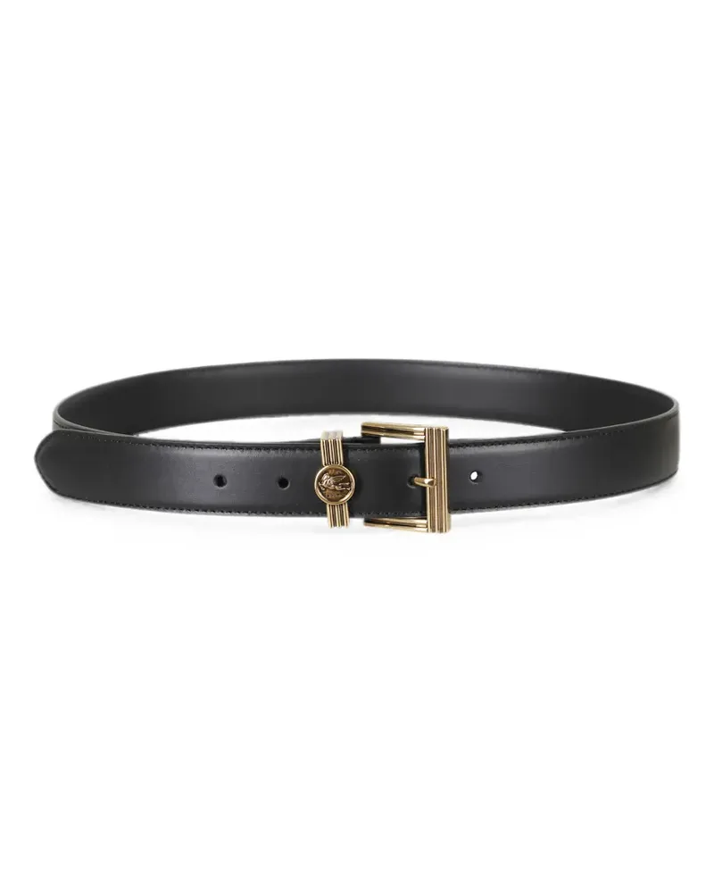 Etro Pegasus buckle leather belt - Schwarz Schwarz