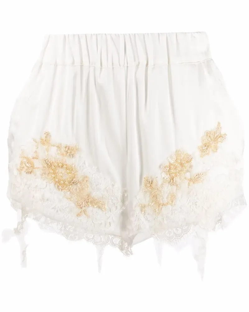 ALMAZ Shorts mit Spitzenborten - Weiß Weiß