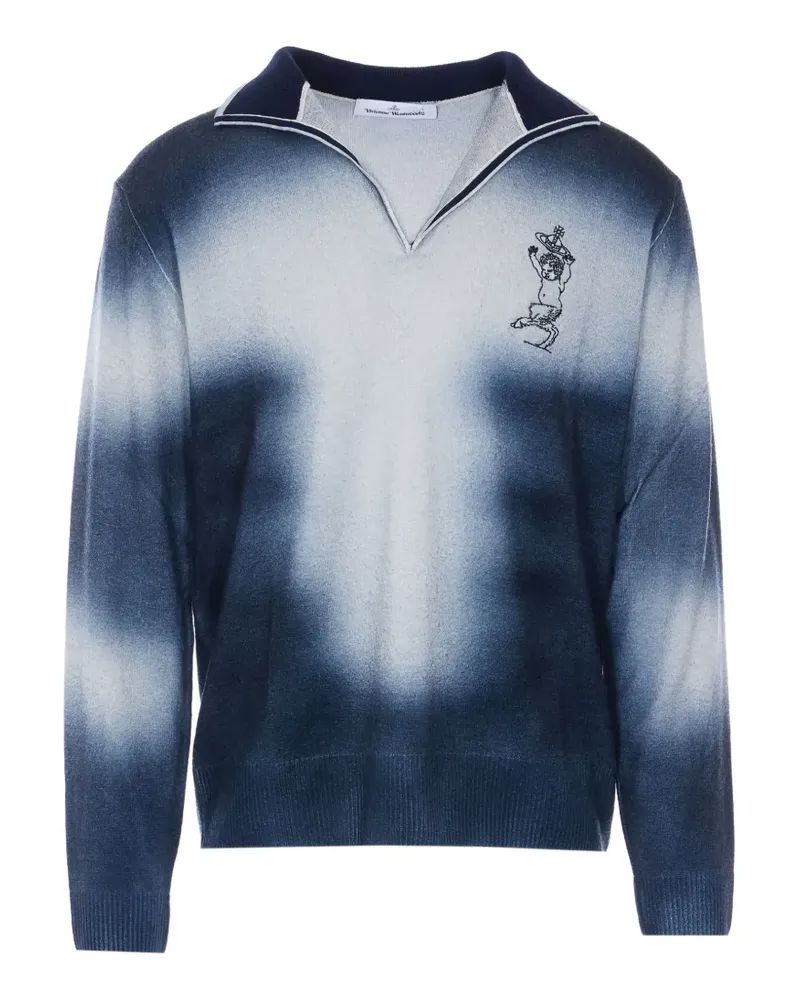 Vivienne Westwood embroidered V-neck sweater - Blau Blau