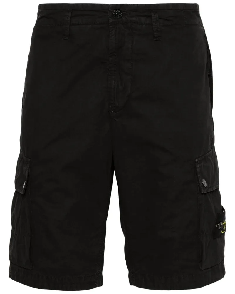 Stone Island Cargo-Shorts mit Kompass-Patch - Schwarz Schwarz