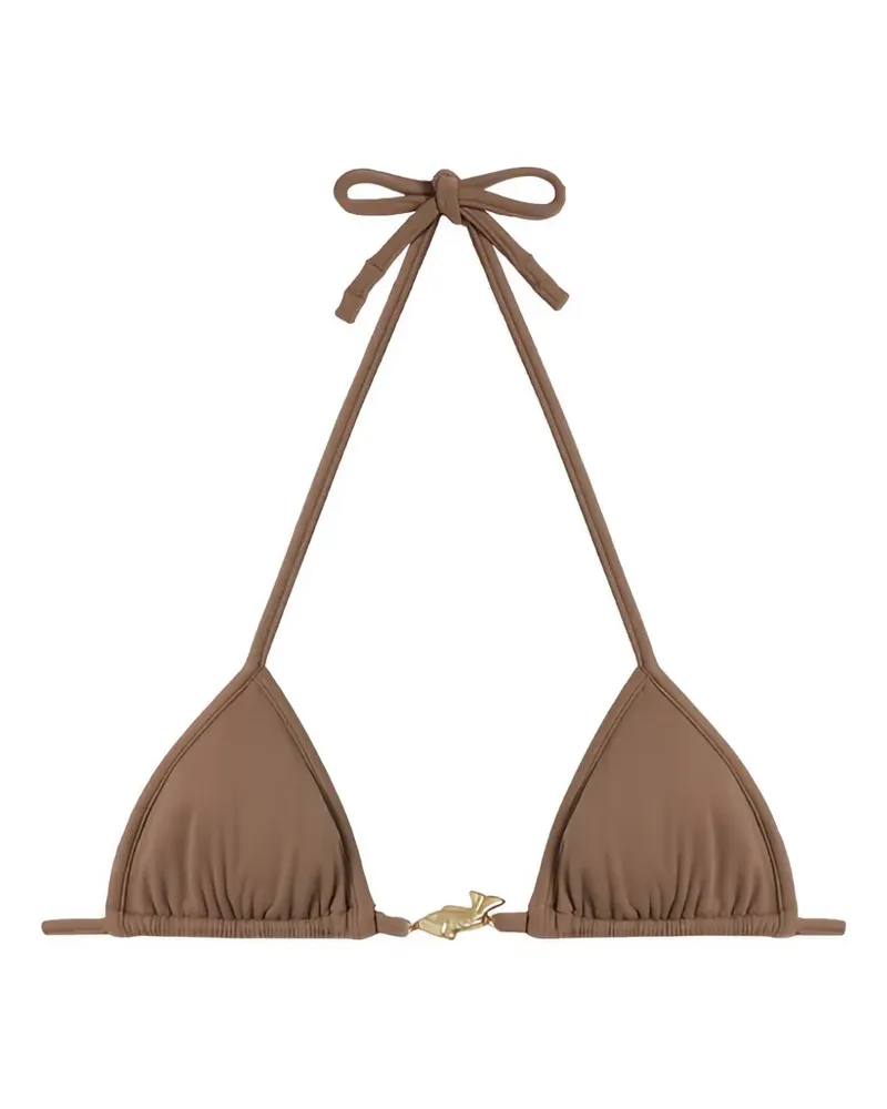 Reina Olga Splash fish-plaque triangle bikini top - Braun Braun