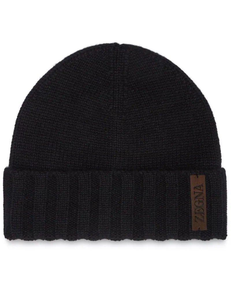 Ermenegildo Zegna Oasi Beanie aus Kaschmir Schwarz