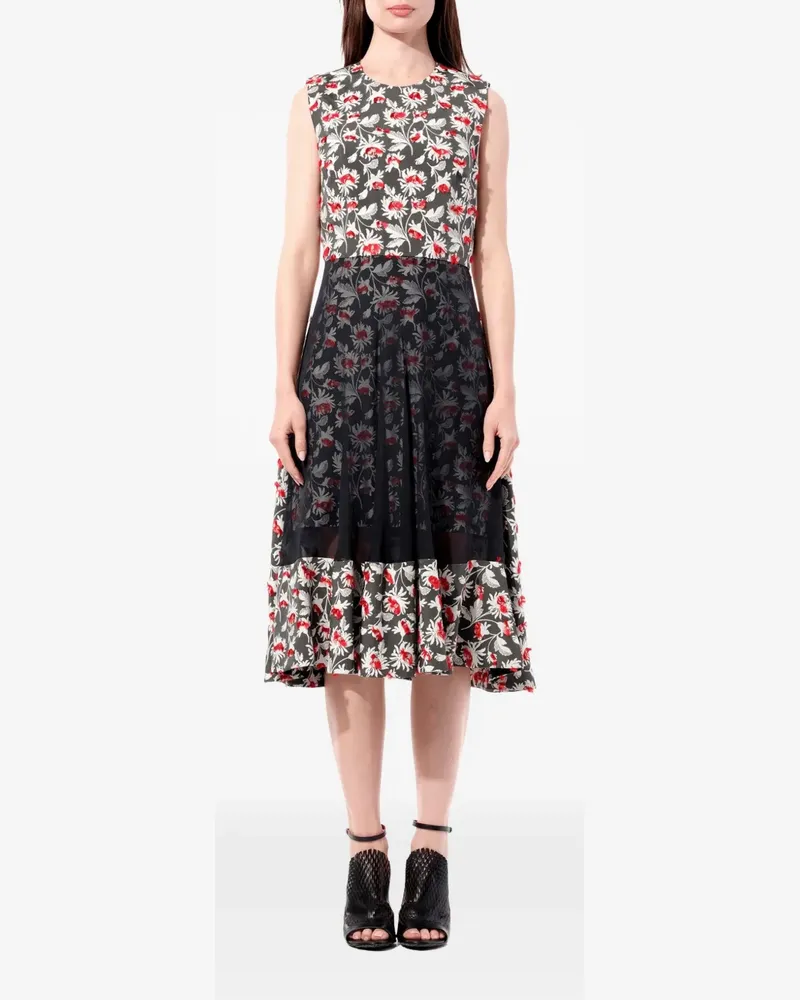 Balenciaga floral-jacquard sleeveless midi dress - Grau Grau