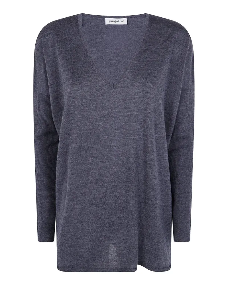 Gentry Portofino Pullover mit V-Ausschnitt - Grau Grau