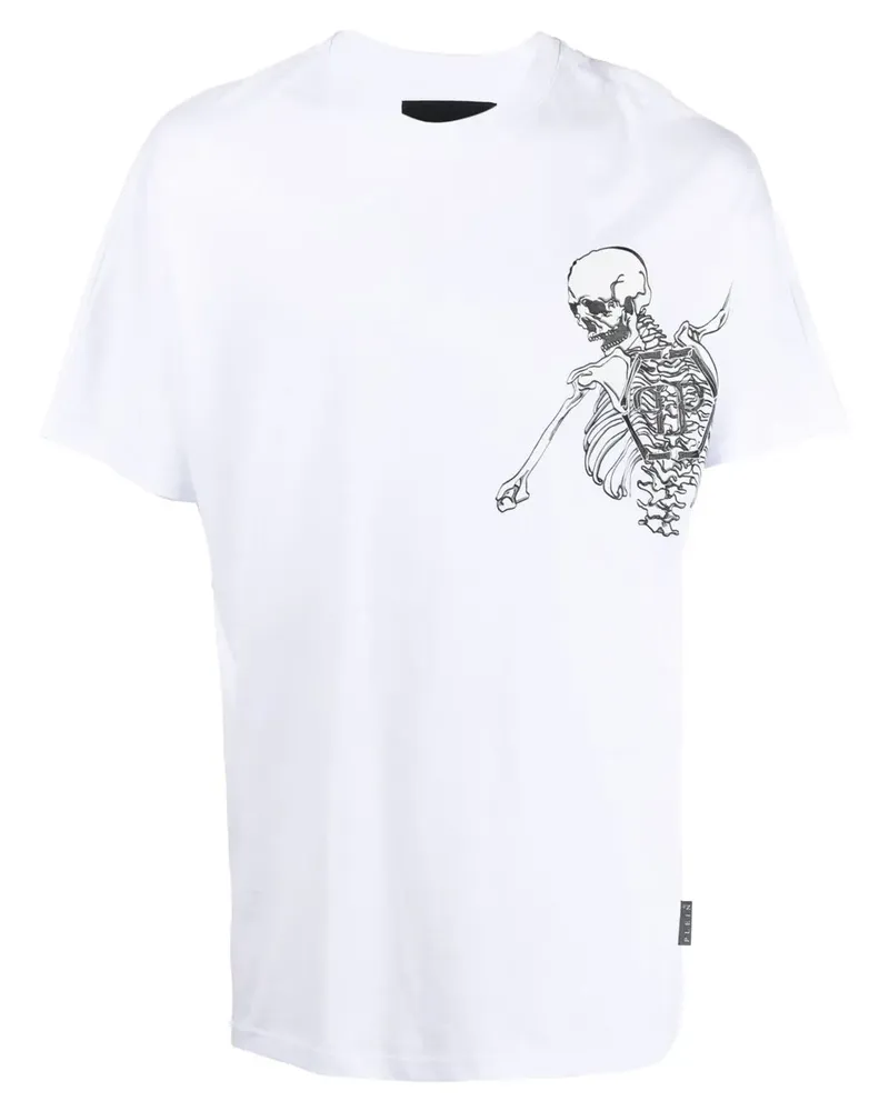 Philipp Plein T-Shirt mit Skelett-Print - Weiß Weiß