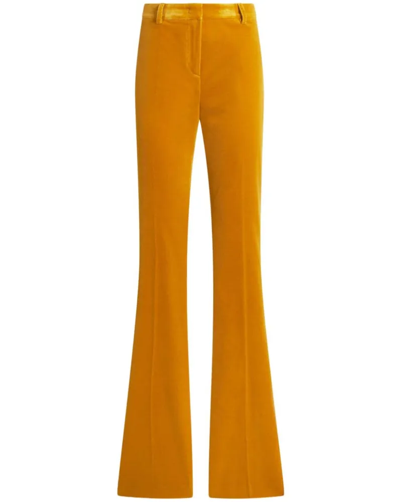 Etro Ausgestellte Hose aus Samt - Orange Orange