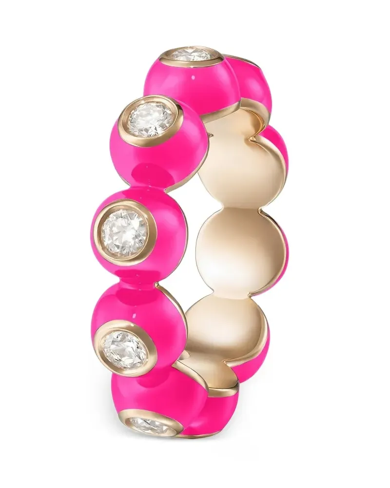 Melissa Kaye 18kt Neon Pink Audrey Gelbgoldring mit Diamanten Gold
