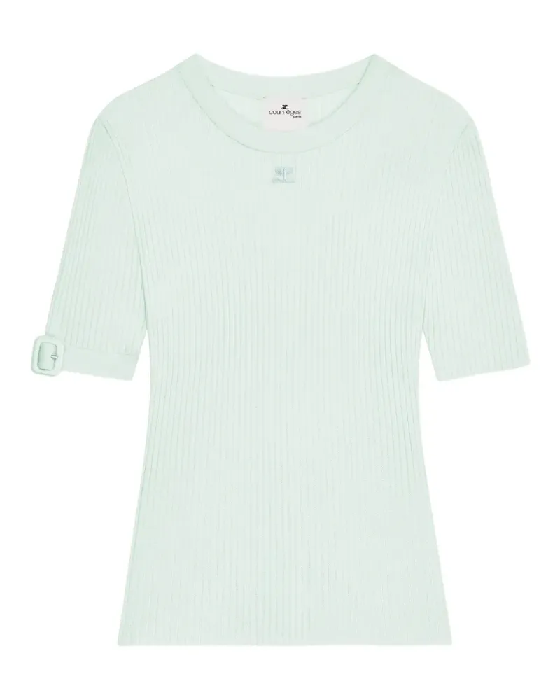 Courrèges T-Shirt mit Schnallenärmeln - Grün Grün