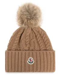 Moncler Beanie mit Zopfmuster Nude