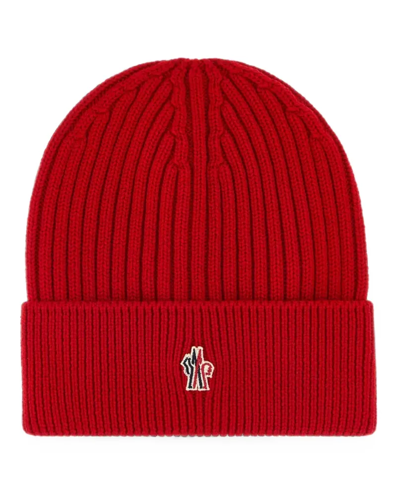 Moncler Beanie mit Logo-Applikation - Rot Rot