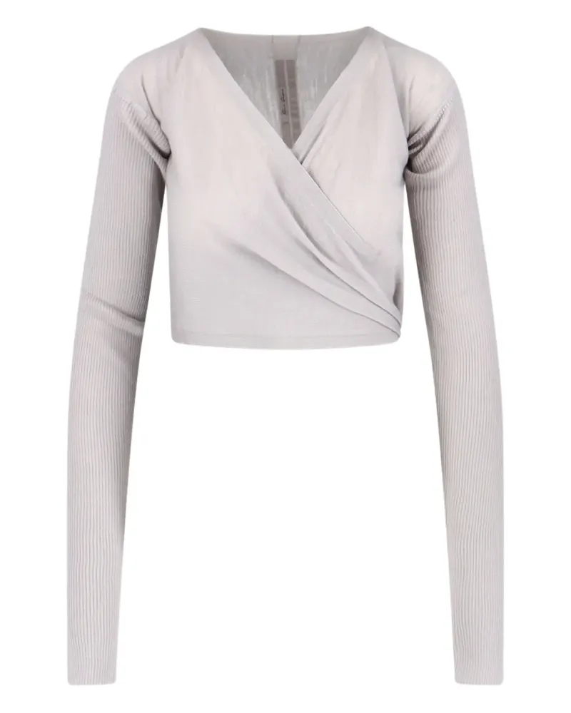 Rick Owens Gerippter Cardigan - Grau Grau