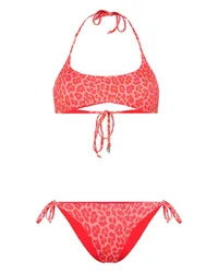 FISICO-Cristina Ferrari Neckholder-Bikini mit Leoparden-Print Rosa