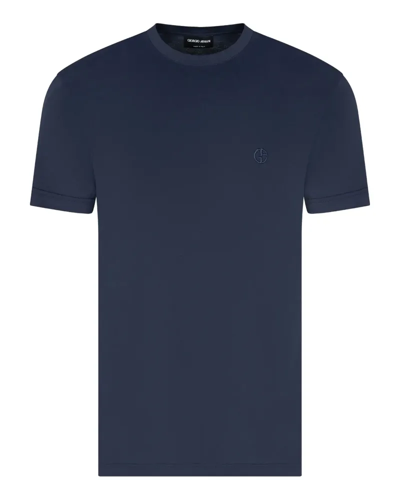 Giorgio Armani T-Shirt mit Logo-Stickerei - Blau Blau