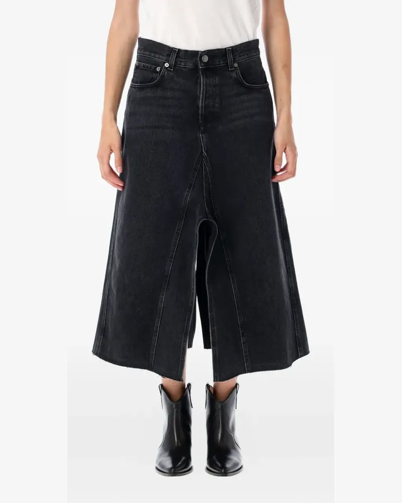 Haikure Asymmetrischer Jeansrock - Schwarz Schwarz